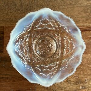 Vtg Northwood Jefferson Opalescent Victorian Beaded Plate